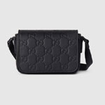 Gucci GG Rubber-effect Super Mini Bag In Black 794062 AAC0G 1000