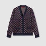 Gucci Wool Jacquard Cardigan With GG Shadow 801705 XKEAP 4116