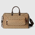 Gucci Medium GG Duffle Bag In Beige And Ebony GG Canvas 802095 FADUJ 9859