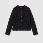 Gucci Lame Woven Cardigan In Black 805925 XKEJ3 1000