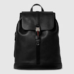 Gucci Large Backpack With Web In Black Leather 816750 AAEF7 1042