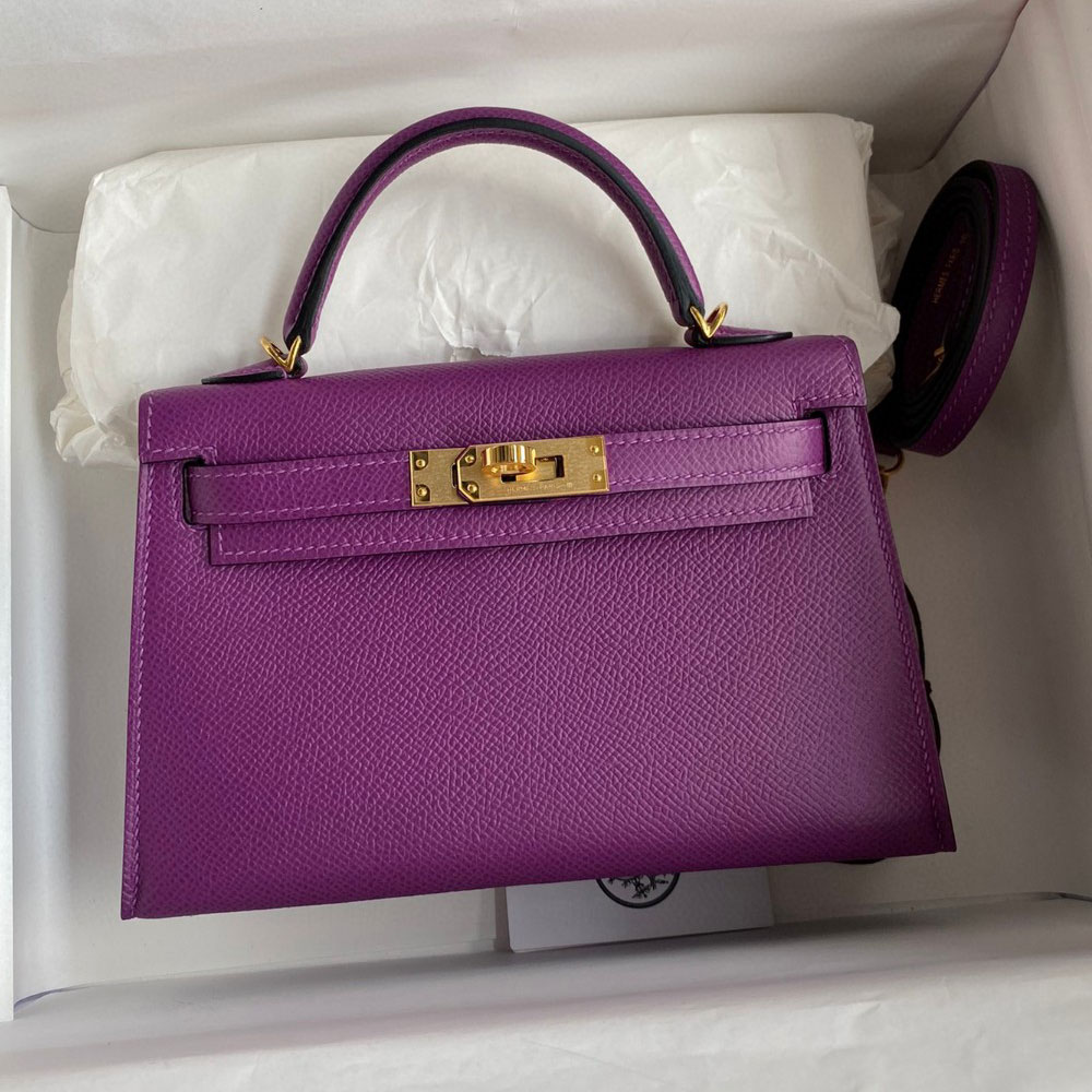 Hermes Mini Kelly II Epsom in Purple H0276190006: Image 1