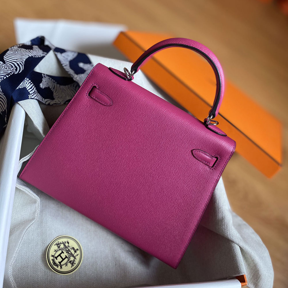 Hermes 25cm Kelly Sellier in Rose Epsom Palladium: Image 2