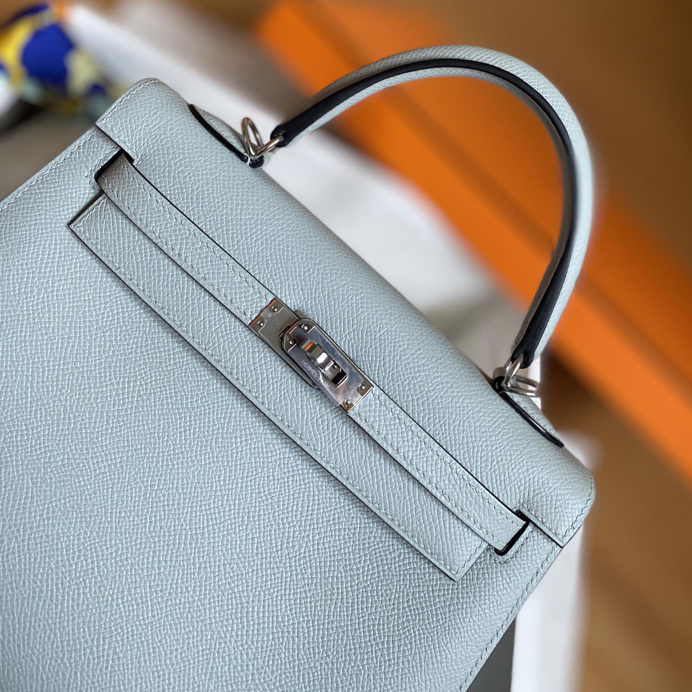 Hermes 25cm Kelly Sellier Blue Glacier 8U Epsom H027629C004: Image 2