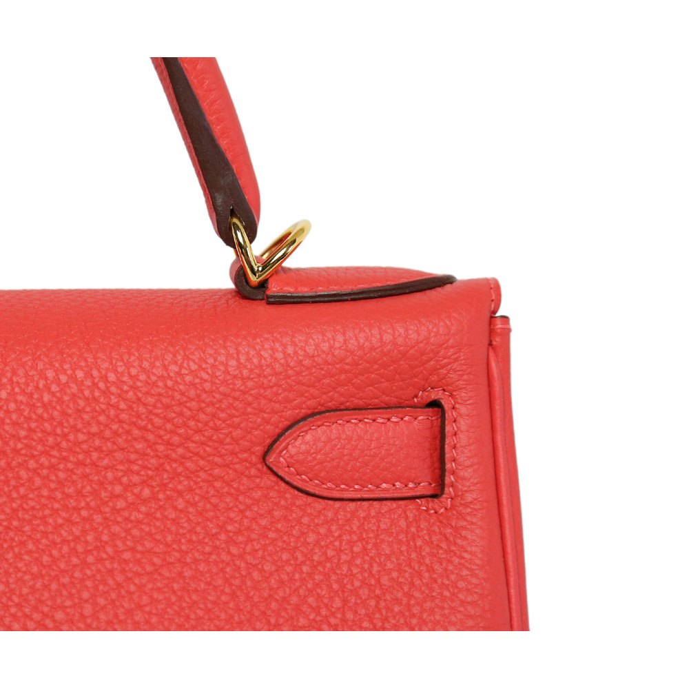 Hermes Kelly Rouge Pivoine 28cm Togo Gold H027630CAS5: Image 4