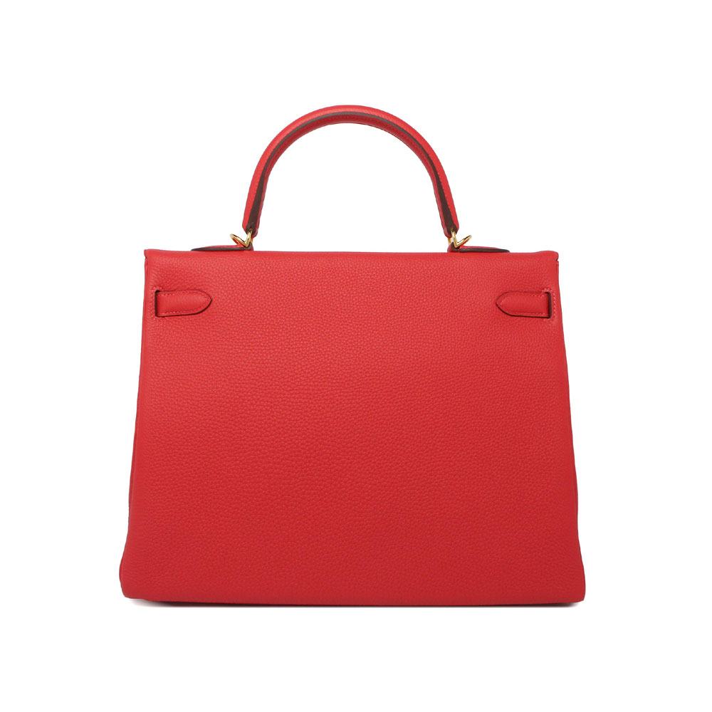 Hermes Kelly Rouge Pivoine Togo Gold H027631CAS5: Image 2