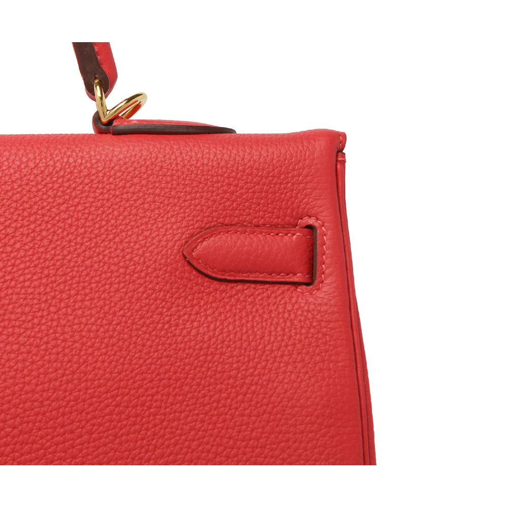 Hermes Kelly Rouge Pivoine Togo Gold H027631CAS5: Image 4