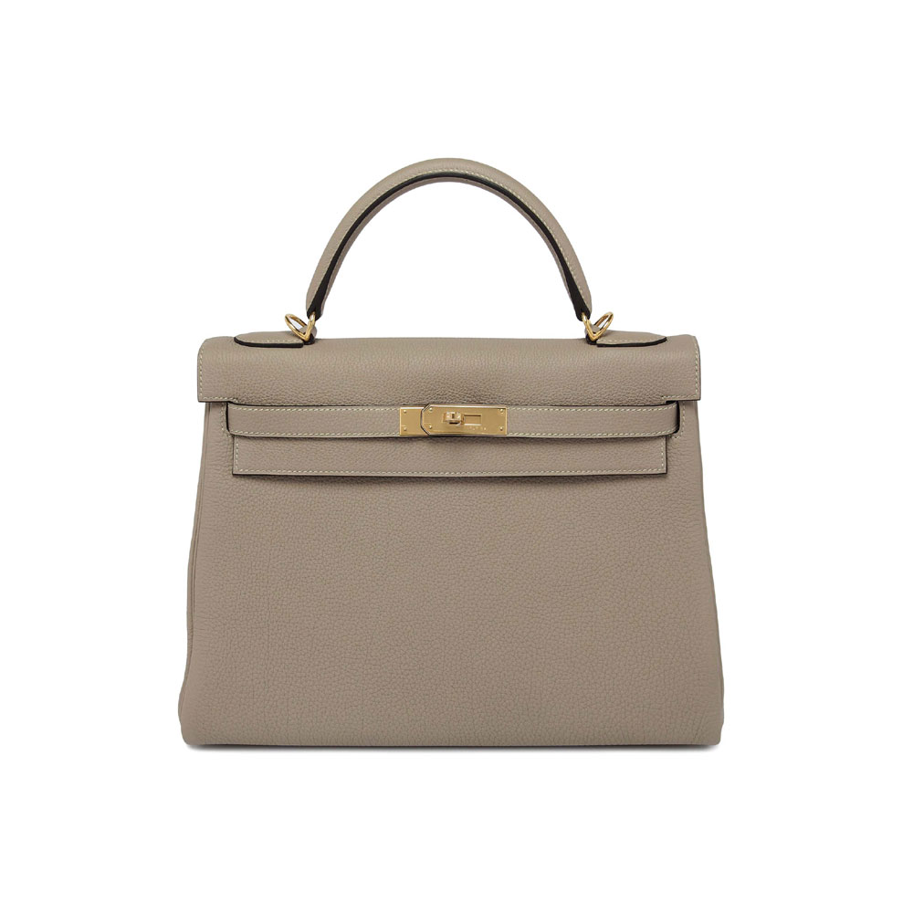 Hermes Kelly Gris Tortorelle Togo Gold H027631CK48: Image 1