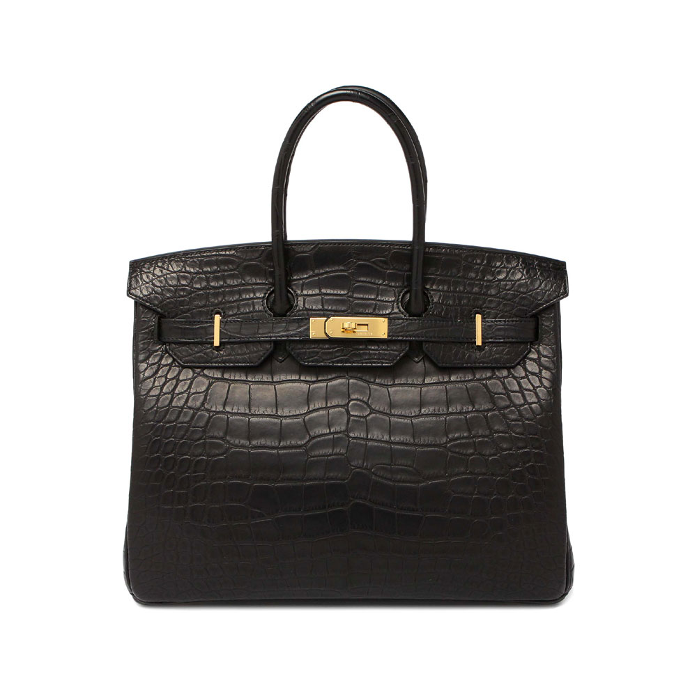 Hermes Birkin Black Matt Alligator Gold H027768CK89: Image 1