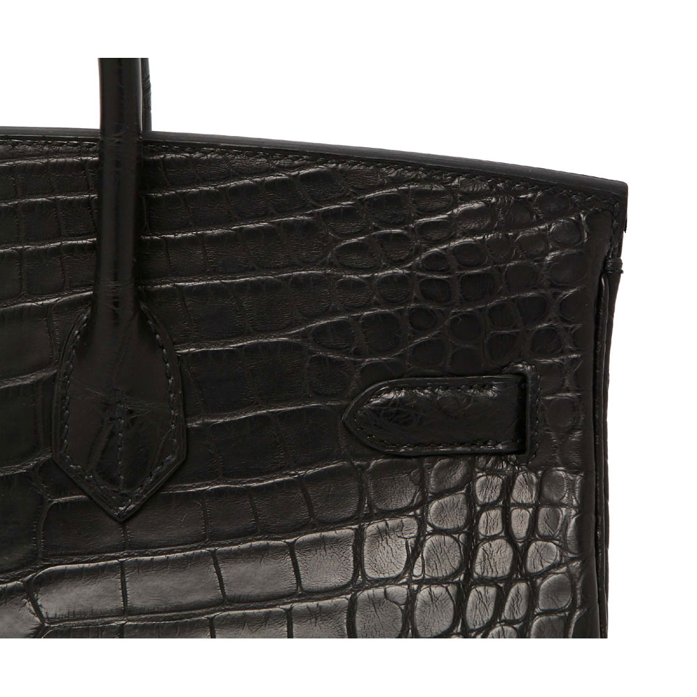 Hermes Birkin Black Matt Alligator Gold H027768CK89: Image 4