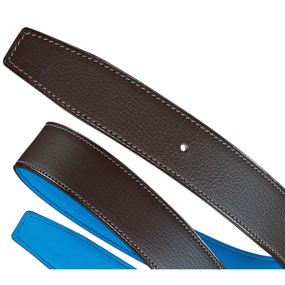 Hermes 32mm mens reversible leather strap in Polo bullskin Swift calfskin H071438CAAB: Image 1