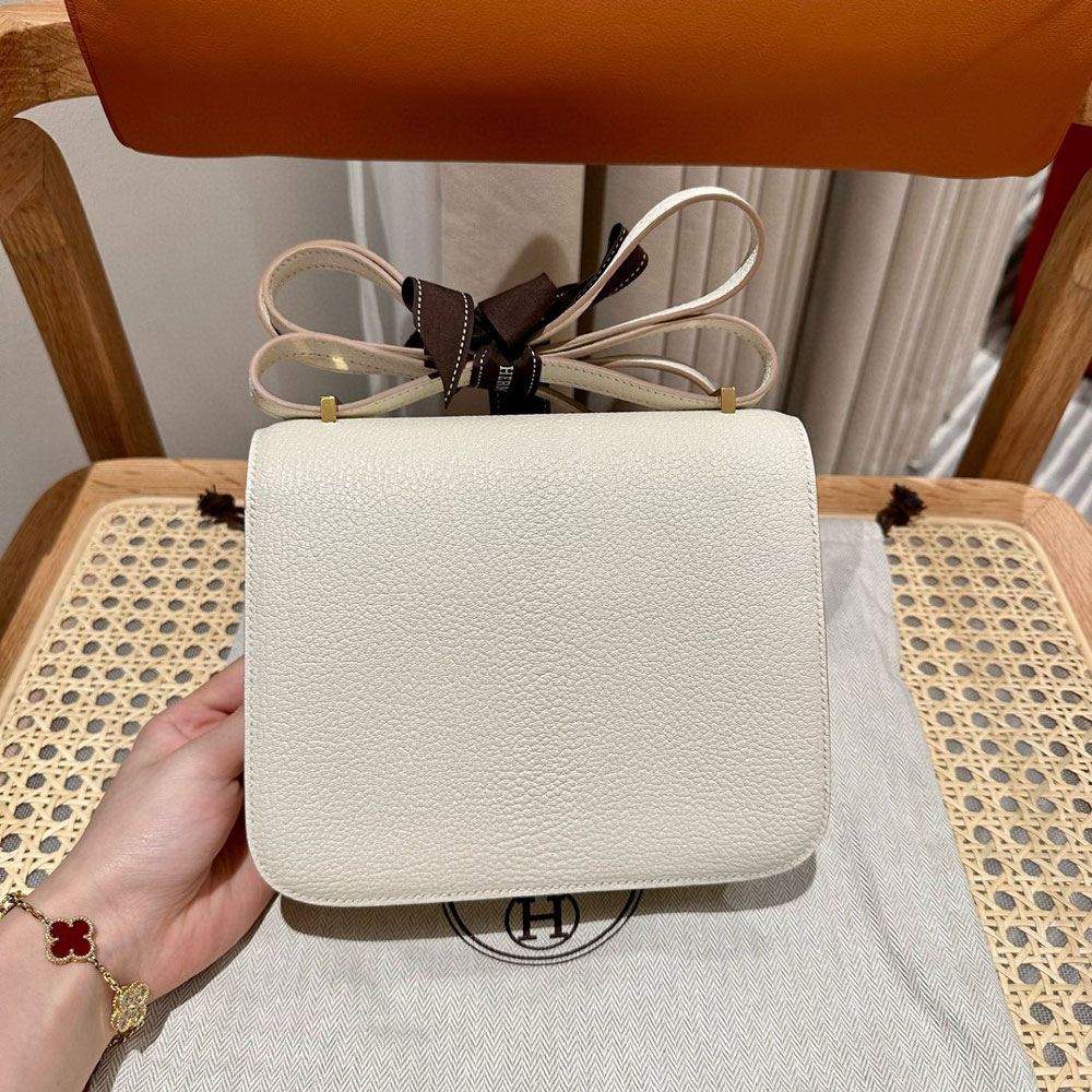 Hermes Constance III Mini Bag in White Chever H082214CC01: Image 2