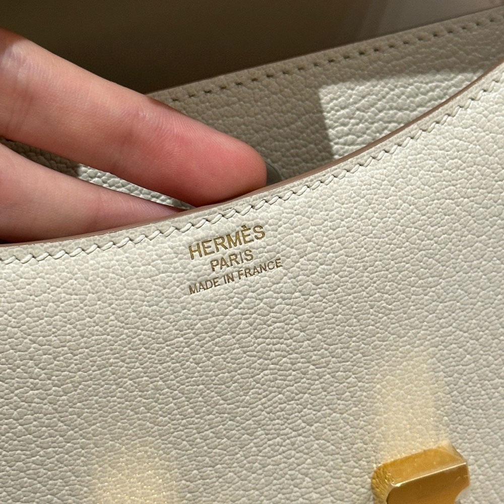 Hermes Constance III Mini Bag in White Chever H082214CC01: Image 4