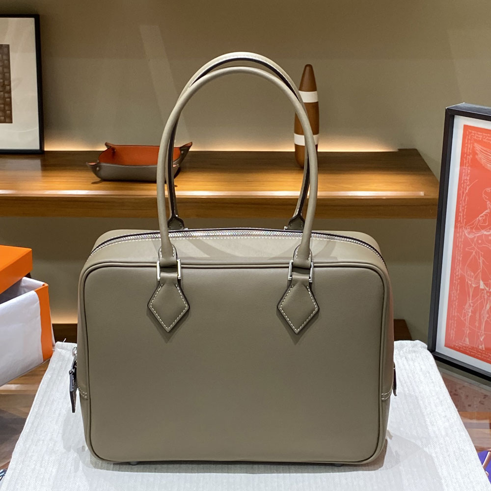 Hermes Plume 28 Bag Grey Swift H083082C004: Image 1