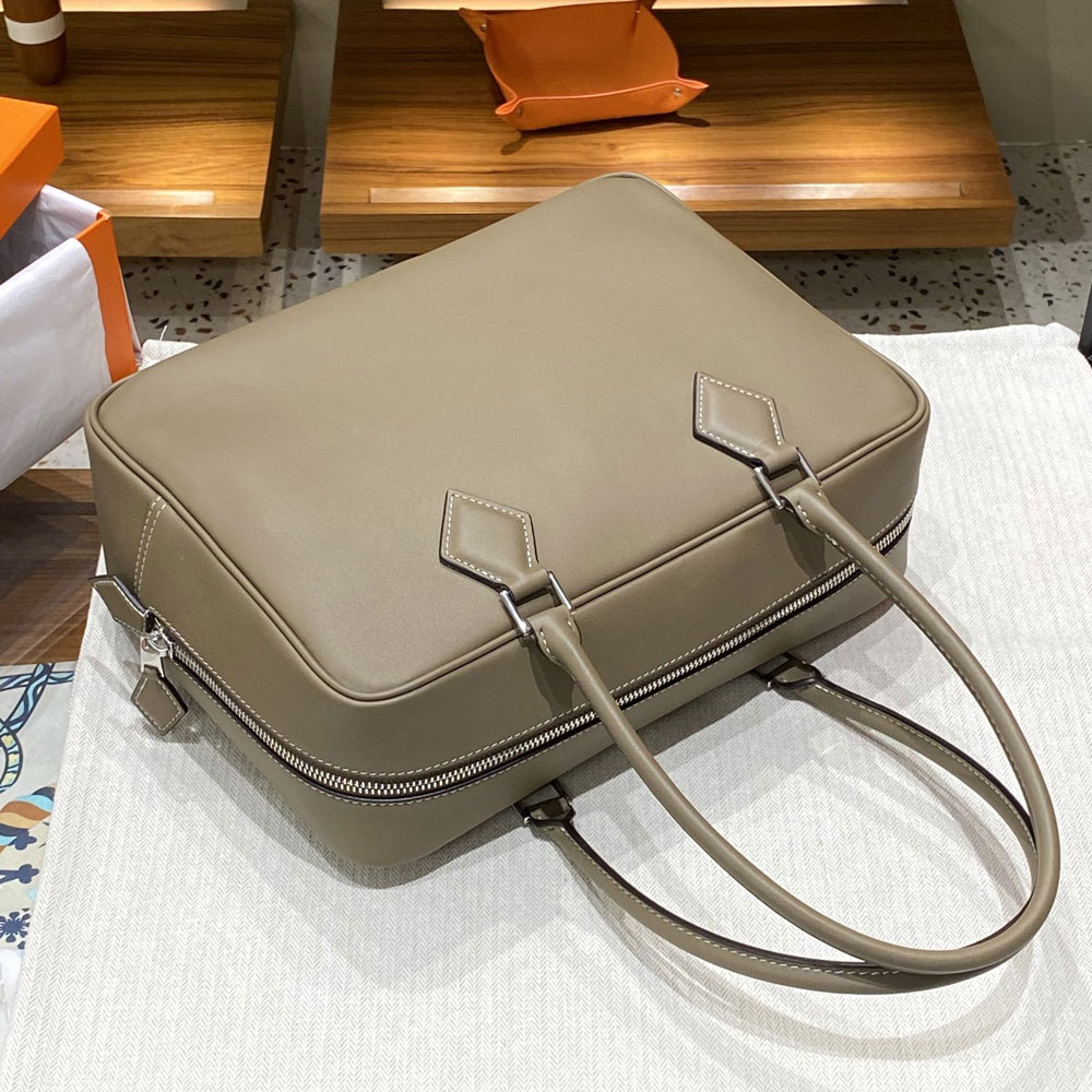 Hermes Plume 28 Bag Grey Swift H083082C004: Image 4