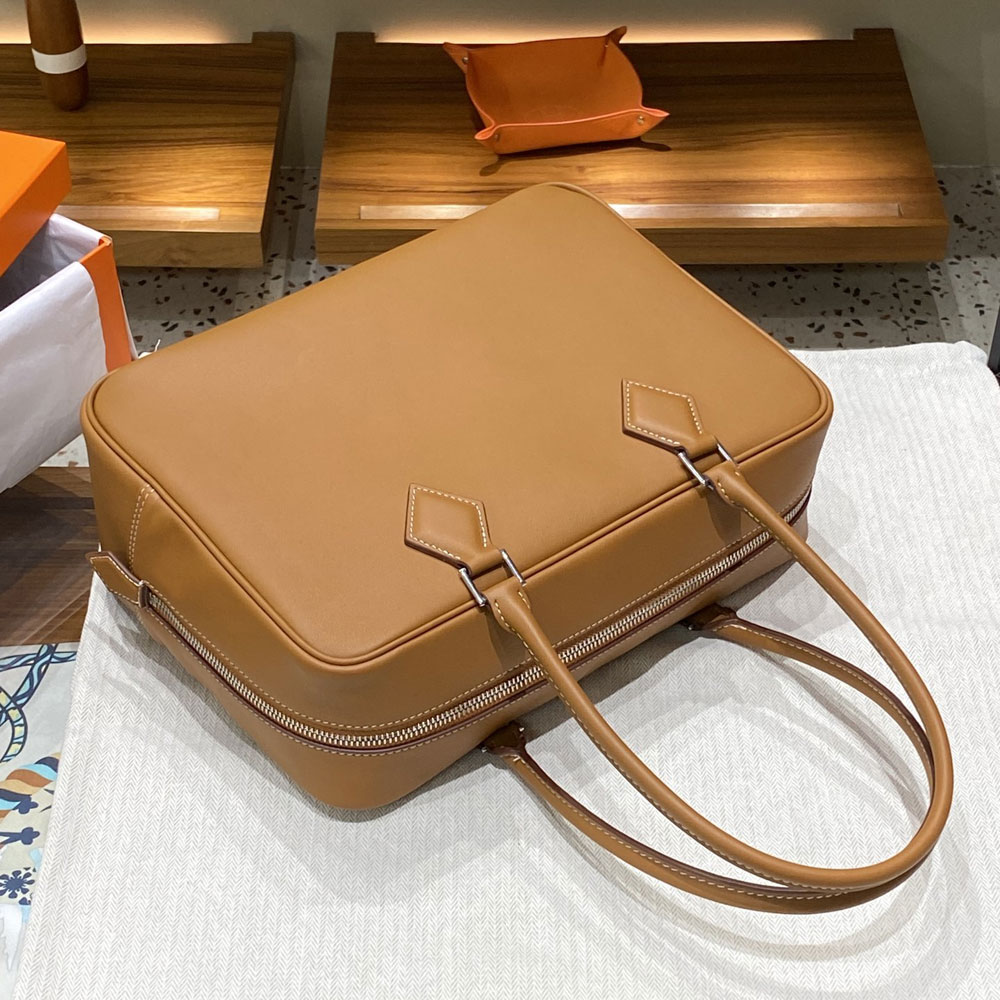 Hermes Plume 28 Bag Brown Swift H083082C005: Image 4