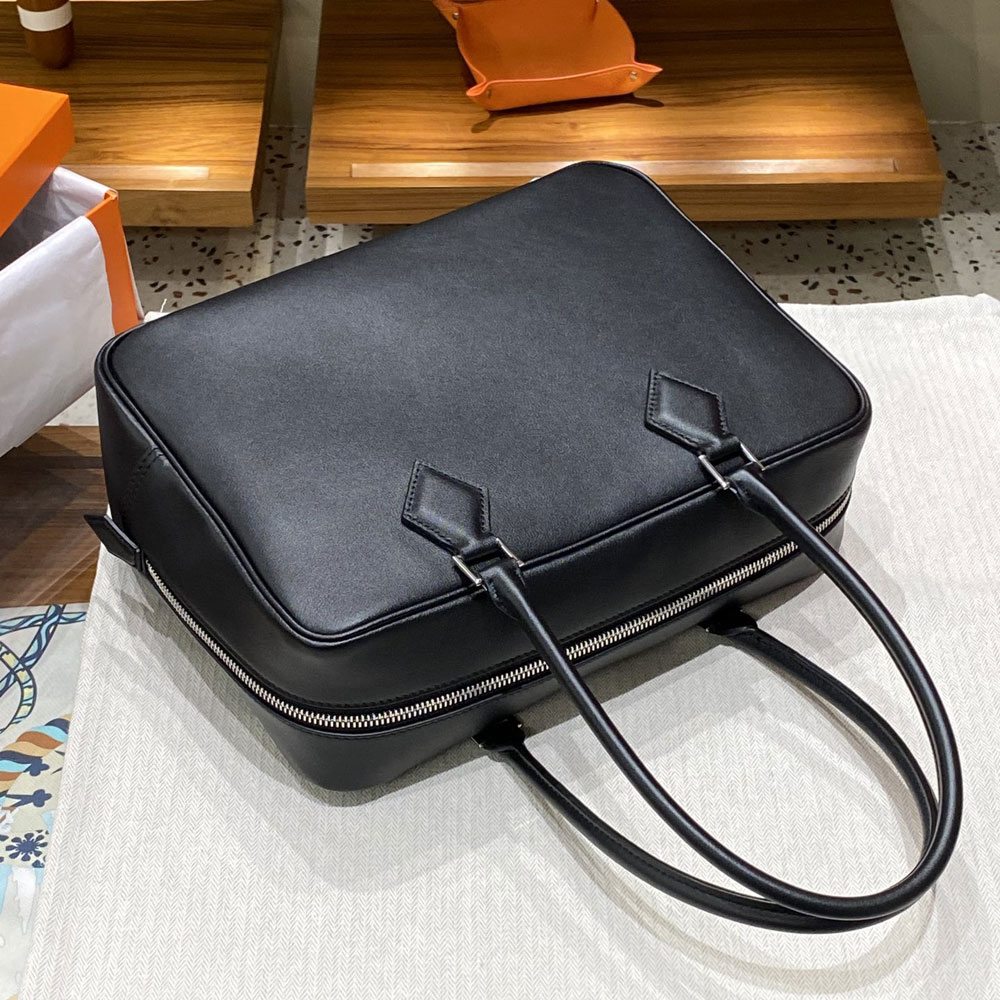 Hermes Plume 28 Bag Black Swift H083082C006: Image 4