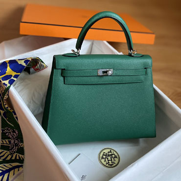 Hermes 25cm Kelly Sellier Vert Vertigo U4 Epsom H027629C006