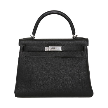 Hermes Kelly Black 28cm Togo Palladium H027630CK49