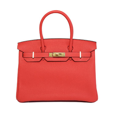 Hermes Birkin Rouge Pivoine 30cm Togo Gold H027767CAA5