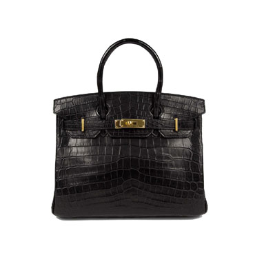 Hermes Birkin Black 30cm Matt Nilo Croc Gold H027767CKA9