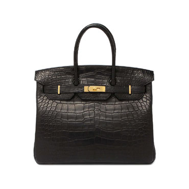 Hermes Birkin Black Matt Alligator Gold H027768CK89