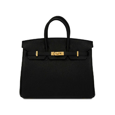 Hermes Birkin Black 25cm Togo Gold H041344CK89