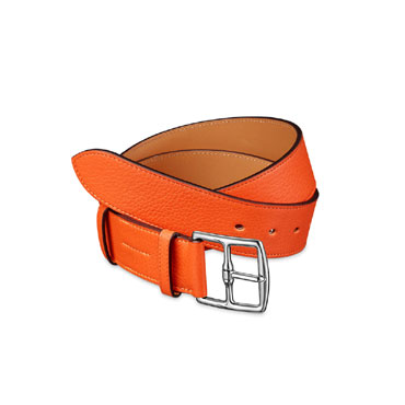 Hermes Etriviere 40mm belt in fire orange taurillon clemence leather H047019CK9J