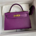 Hermes Mini Kelly II Epsom in Purple H0276190006