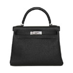 Hermes Kelly Black 28cm Togo Palladium H027630CK49