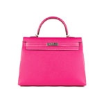 Hermes Kelly Bag Rose Tyrien 35cm Epsom Palladium H027631CK65