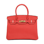 Hermes Birkin Rouge Pivoine 30cm Togo Gold H027767CAA5