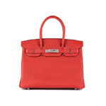 Hermes Birkin Bag Geranium 30cm Togo palladium H027767CAH5