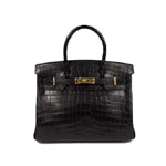 Hermes Birkin Black 30cm Matt Nilo Croc Gold H027767CKA9