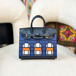 Hermes 20CM Sac Birkin Faubourg crocodile in Blue Marine