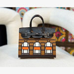 Hermes 20CM Sac Birkin Faubourg crocodile in Brown