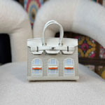 Hermes 20CM Sac Birkin Faubourg crocodile in White