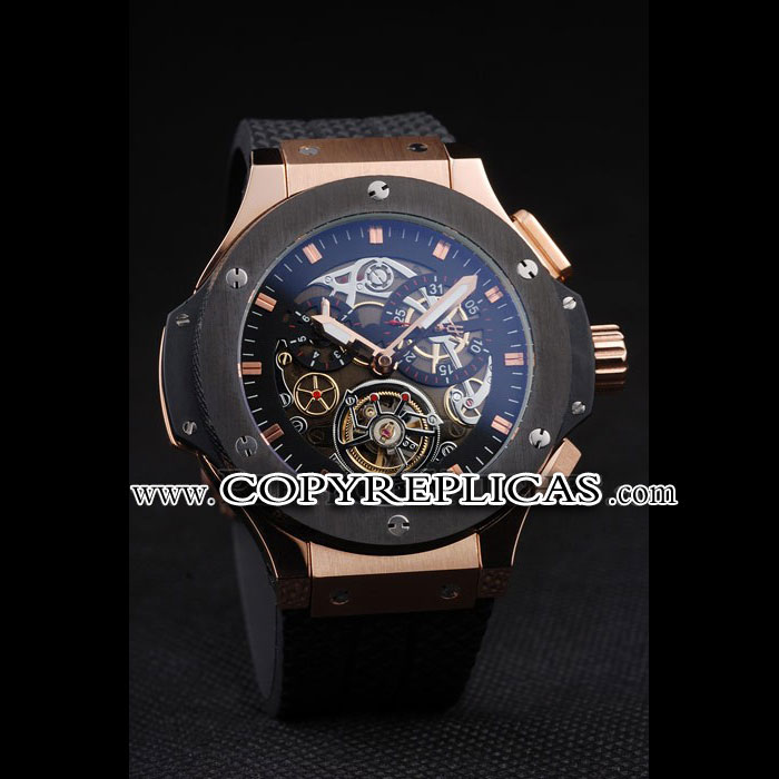 Hublot King Power Tourbillon Black Strap Gold Dial HB6258: Image 2