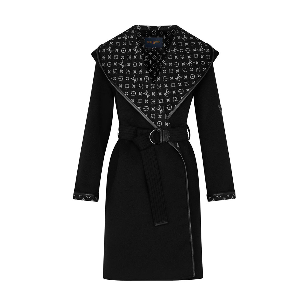 Louis Vuitton Black Wrap Coat 1A4PE7: Image 1