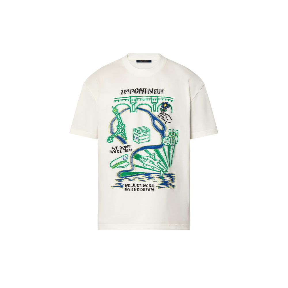 Louis Vuitton Intarsia Graphic Cotton T-Shirt 1AFJFP: Image 1