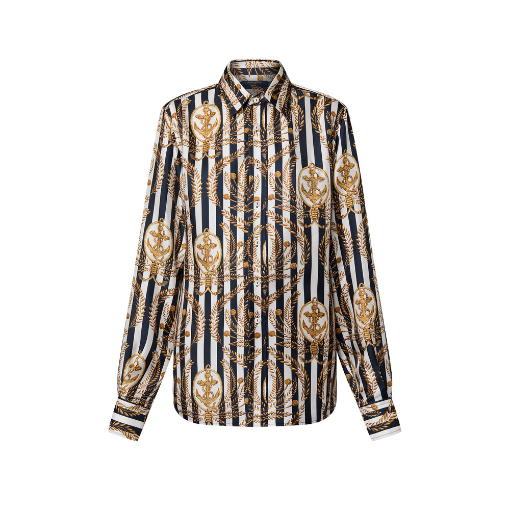 Louis Vuitton Striped Anchor Silk Shirt 1AFL04: Image 1