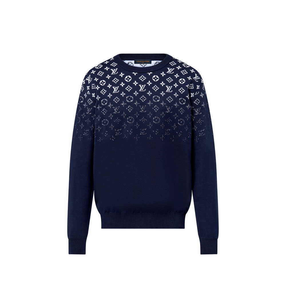 Louis Vuitton Gradient Cotton Crewneck Blue 1AFQAI: Image 1