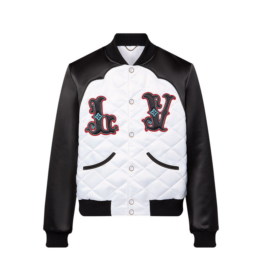 Louis Vuitton Bicolor Satin Bomber Jacket 1AFWK8: Image 1