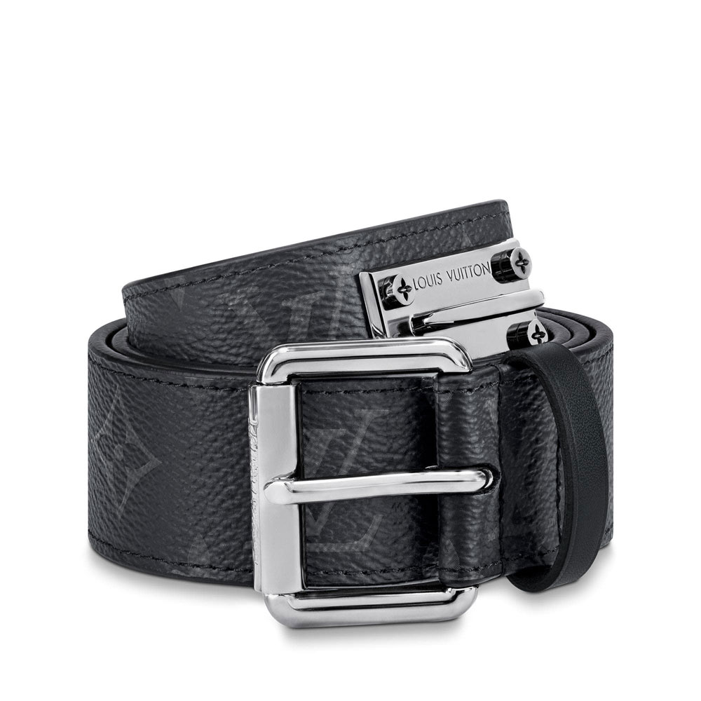 LV Signature Chain 35mm Belt Monogram Eclipse Canvas M0179T: Image 2