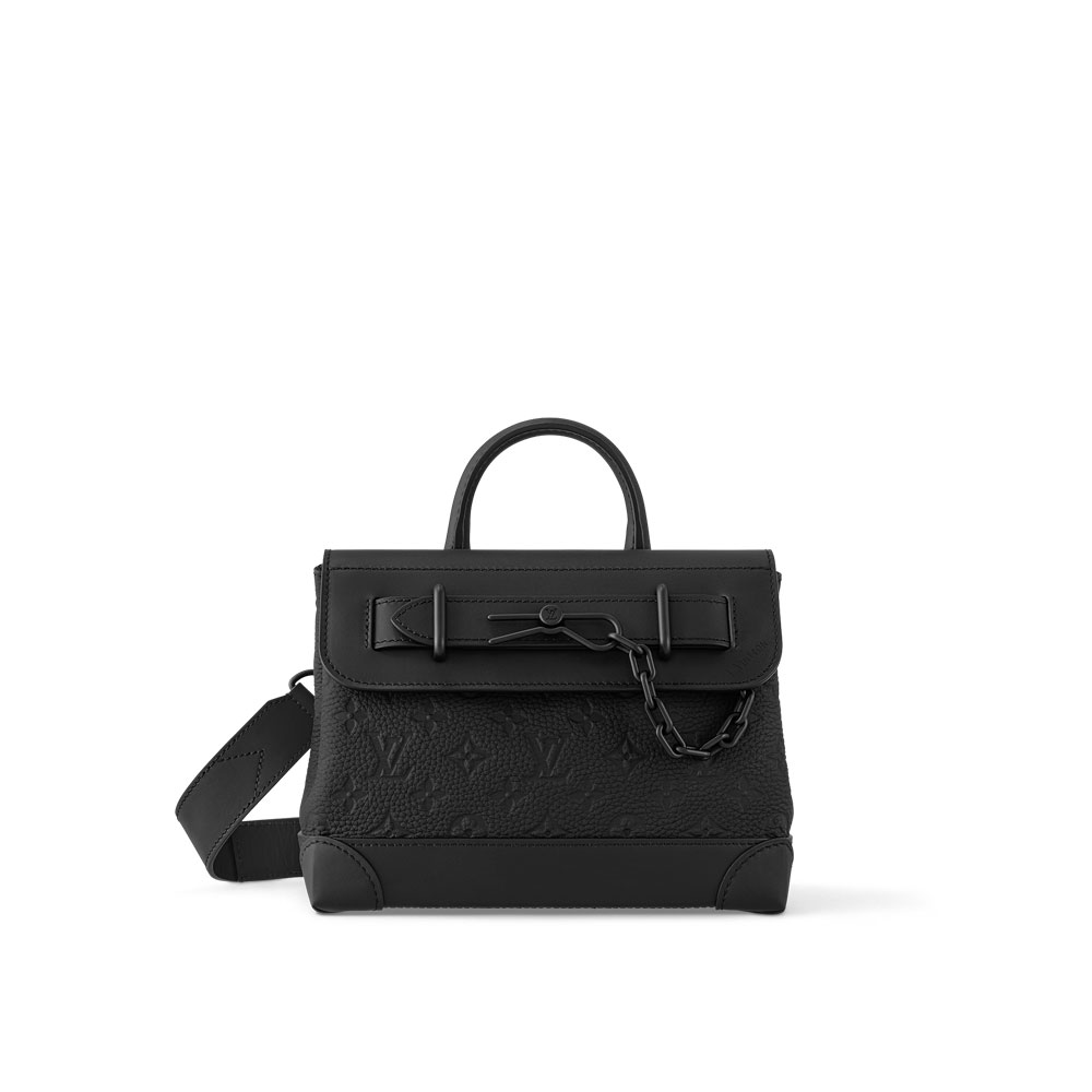 Louis Vuitton Steamer PM Bag in Taurillon Monogram Black M24436: Image 1