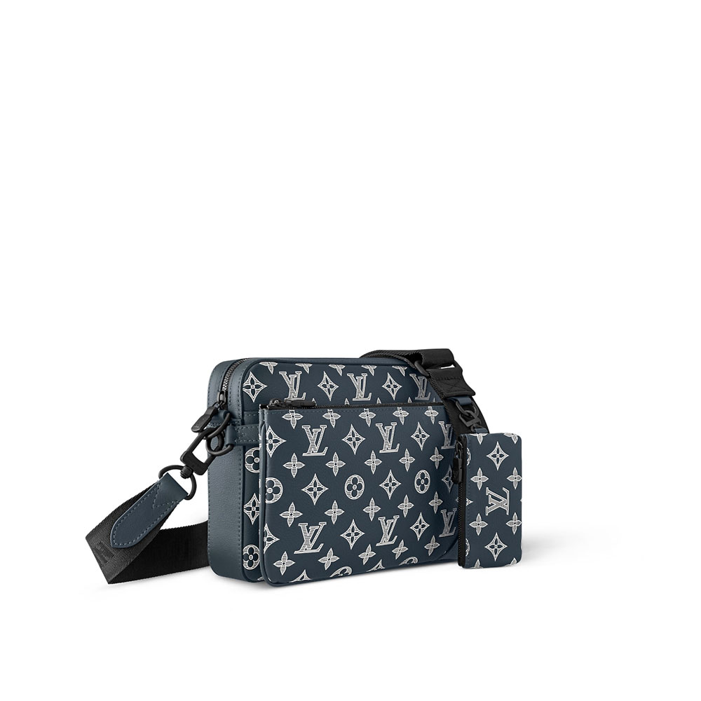 Louis Vuitton Trio Messenger Bag Monogram Shadow Blue M24753: Image 2