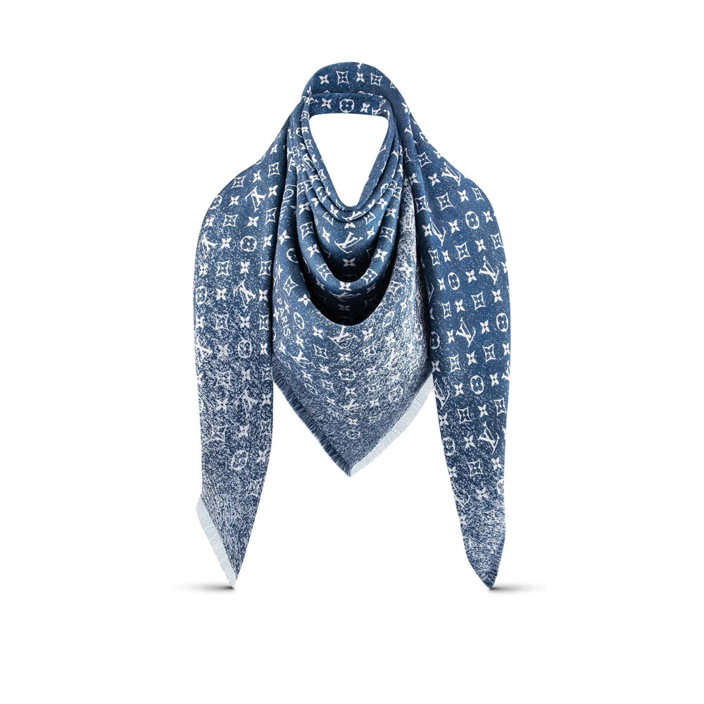 Louis Vuitton Denim Gradient Monogram Shawl S00 M77461: Image 1