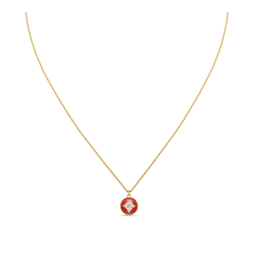 Louis Vuitton B Blossom Pendant Yellow Gold White Gold Cornelian Q93789: Image 1