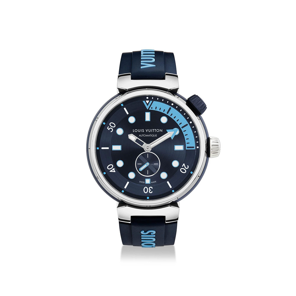 Louis Vuitton Tambour Street Diver Blue Watch QBB172: Image 1