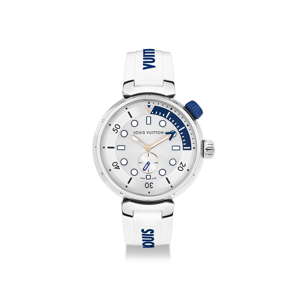 Louis Vuitton Tambour Street Diver White Watch QBB175: Image 1